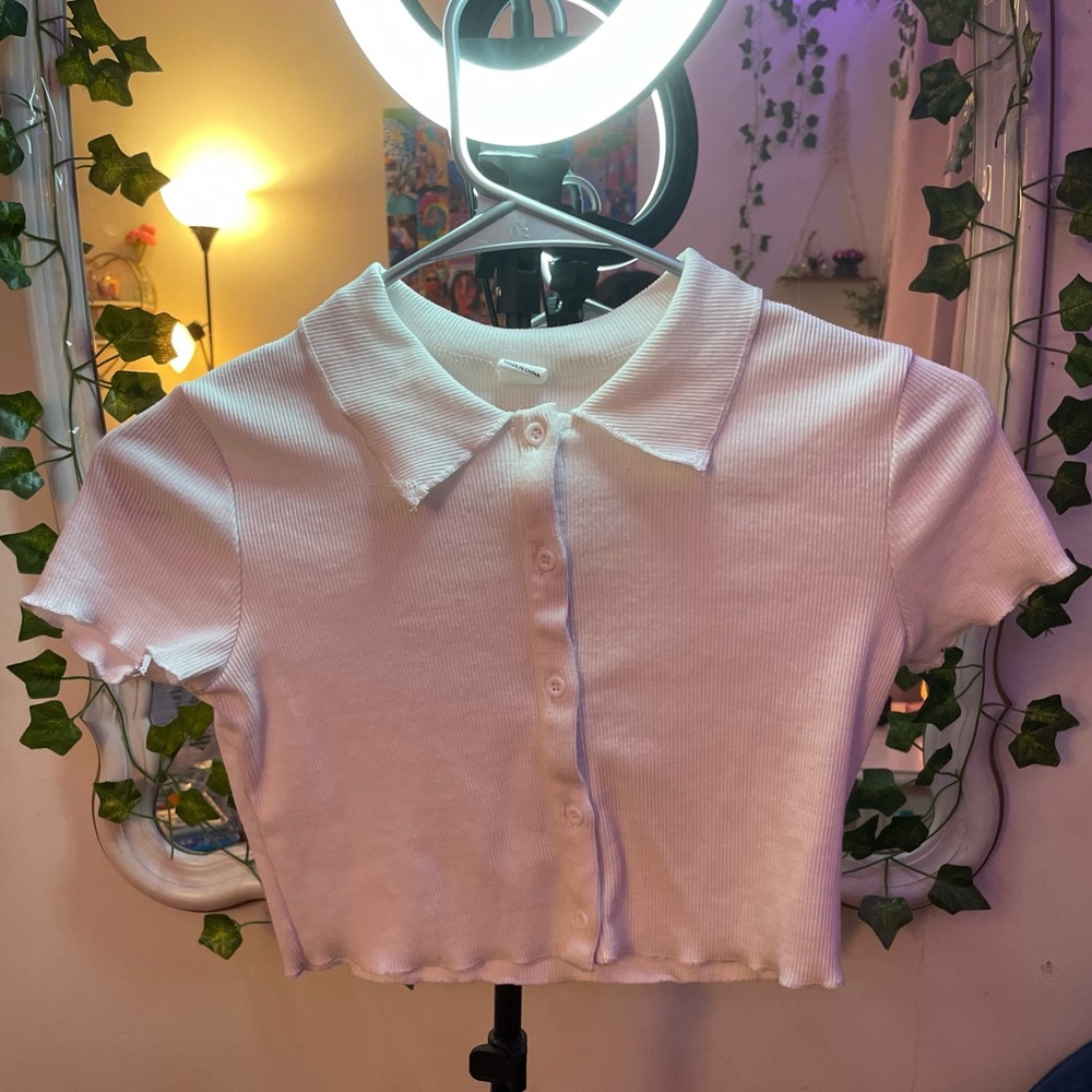 Girls White Collar Shirt